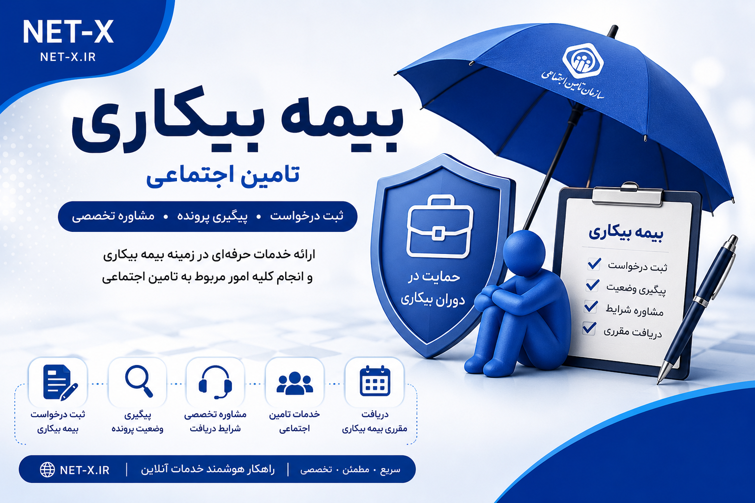 بیمه بیکاری تامین اجتماعی | ثبت درخواست، پیگیری و دریافت بیمه بیکاری در نت ایکس